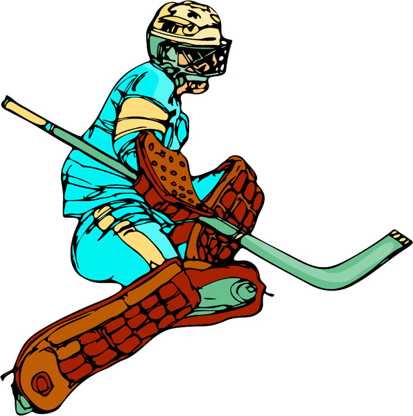 Hockey action player full color sports decal. Personalize as you order. HOCKEY_6C_04