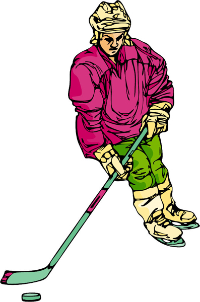 Hockey player full color action sports sticker. Make it your own. HOCKEY_6C_07