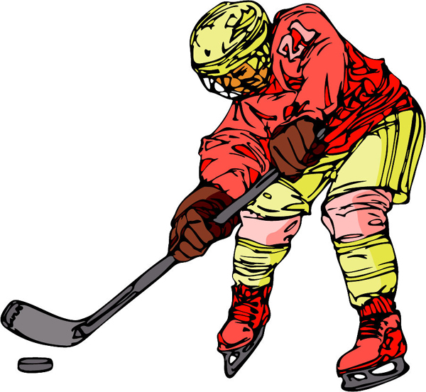 Hockey action player full color sports sticker. Personalize as you order. HOCKEY_6C_16