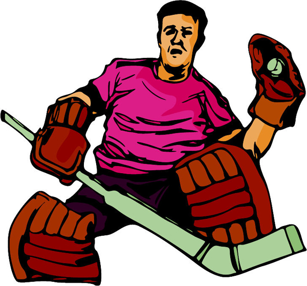 Hockey player full color sports decal. Make it your own. HOCKEY_6C_22