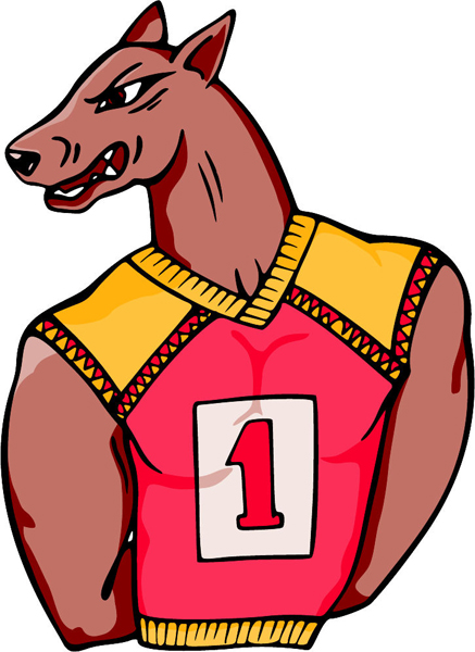 Great Dane mascot sports sticker in full color. Personalize as you order. MASCOTS_4C_31