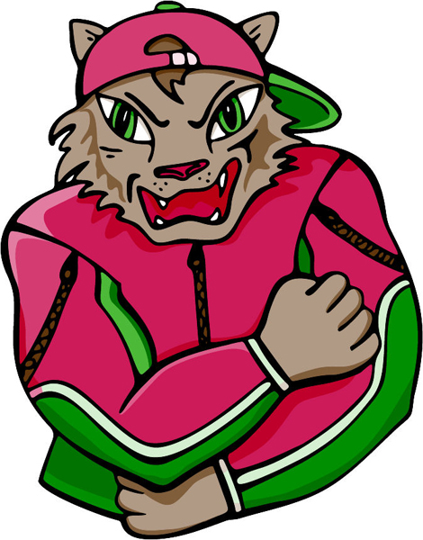 Wildcat mascot full color sports sticker. Customize on line. MASCOTS_4C_34