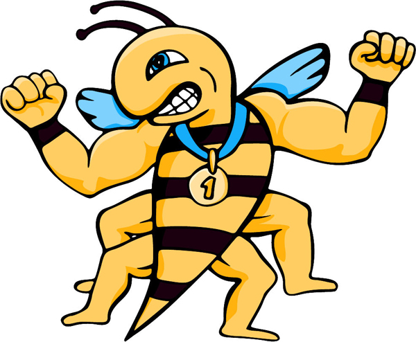 Yellowjacket mascot full color sports sticker. Customize on line. MASCOTS_4C_36