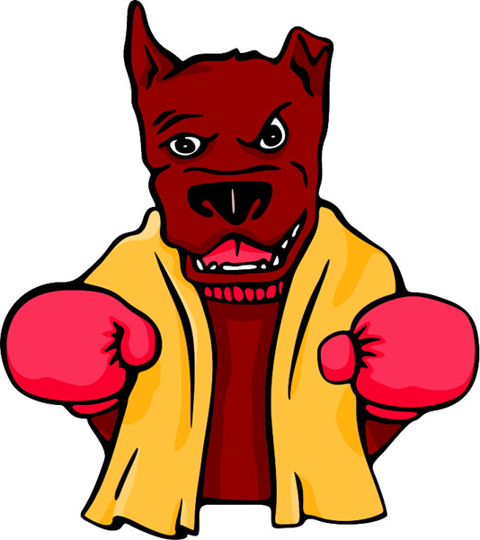 Boxer boxing mascot full color sports decal. Personalize on line. MASCOTS_4C_66