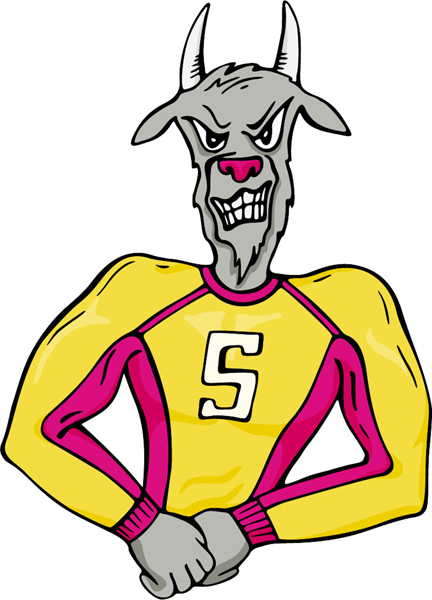 Billy Goat mascot full color sports decal. Make it personal. MASCOTS_4C_69