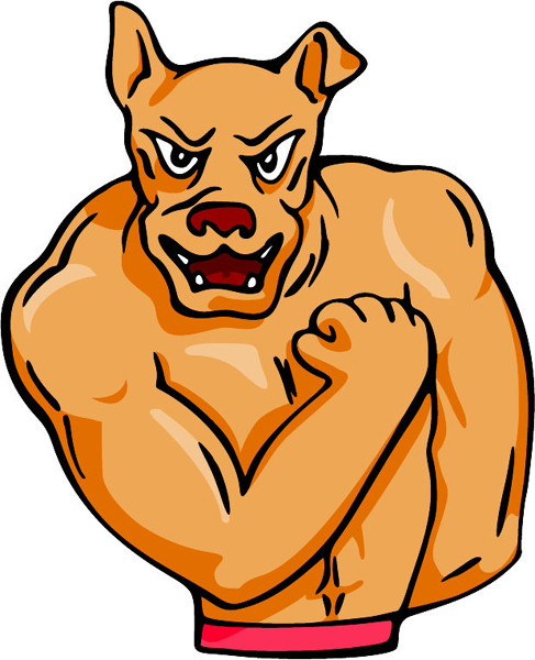 Bulldog mascot full color sports decal. Make it your own. MASCOTS_4C_75