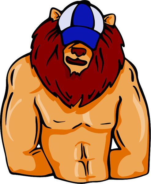 Lion mascot full color sports decal. Make it yours. MASCOTS_4C_76