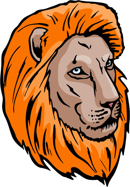 Lion mascot full color sports decal .Personalize on line. MASCOTS_5C_006