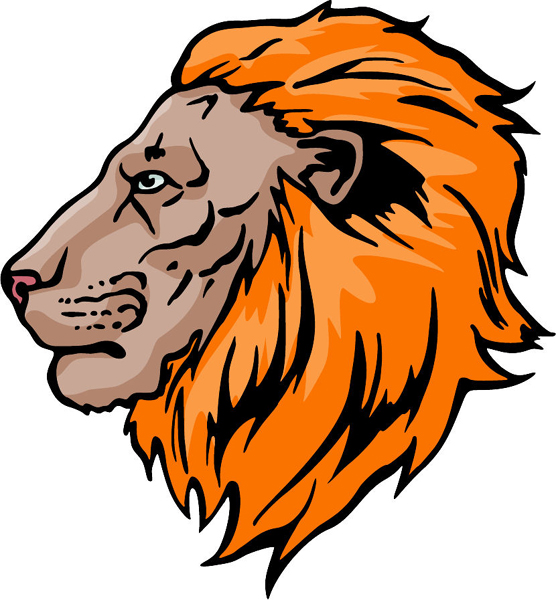 Lion mascot full color sports sticker. Customize on line. MASCOTS_5C_018