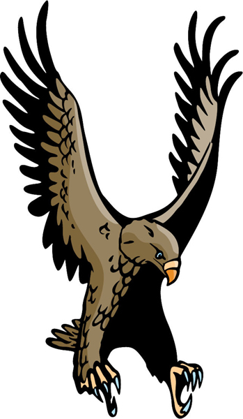 Eagle mascot full color sports sticker. Personalize on line. MASCOTS_5C_025