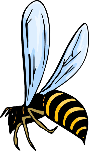 Bumble Bee mascot full color sports sticker. Personalize on line. MASCOTS_5C_026