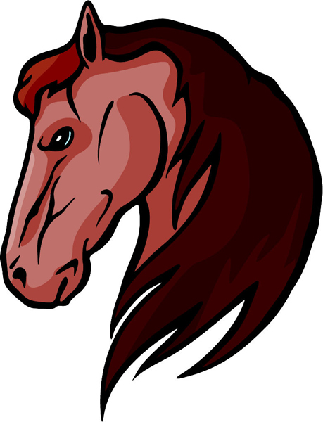 Mustang mascot full color sports sticker. Customize on line. MASCOTS_5C_040