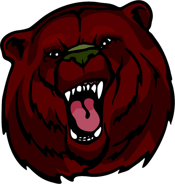 Bear's head mascot full color sports sticker. Make it personal! MASCOTS_5C_043