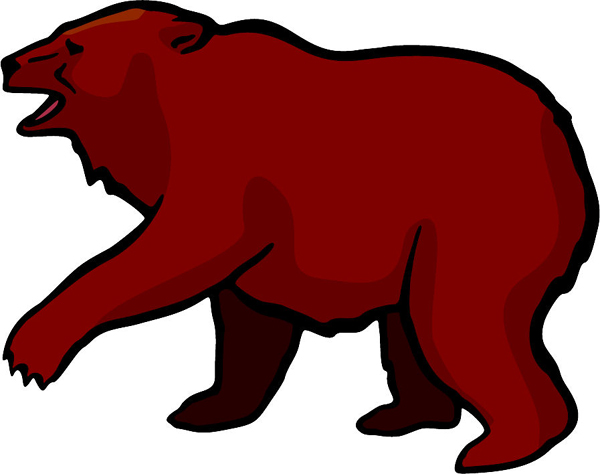 Bear mascot full color sports decal. Personalize on line. MASCOTS_5C_045