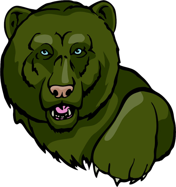 Grizzly Bear full color sports sticker. Make it personal on line as you order. MASCOTS_5C_048