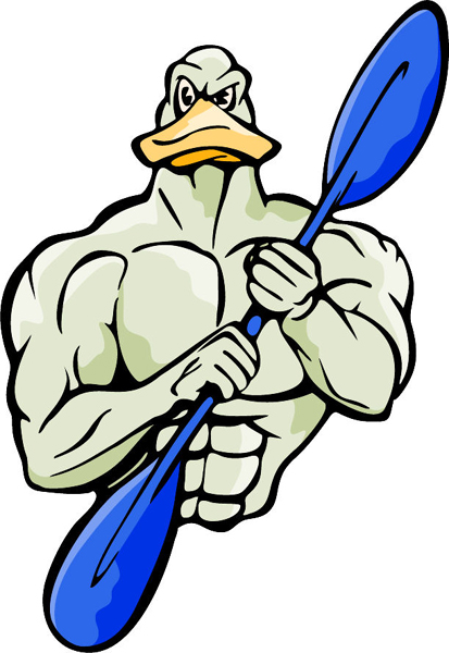 Duck rowing mascot full color sports sticker. Make it personal. MASCOTS_5C_079