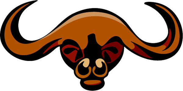 Longhorn bull mascot full color sports sticker. Personalize on line. MASCOTS_5C_112