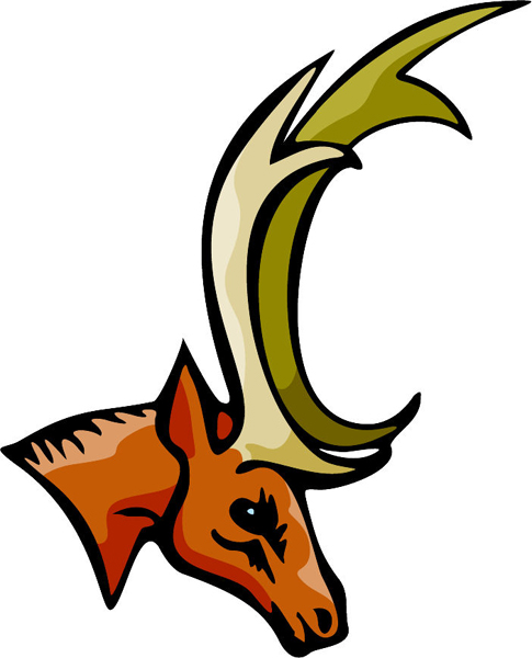 Stag mascot full color sports sticker. Personalize on line. MASCOTS_5C_114