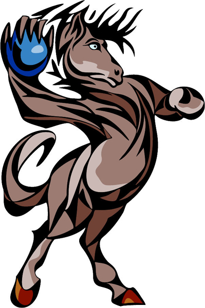 Mustang mascot full color action sports sticker. Make it yours! MASCOTS_5C_129