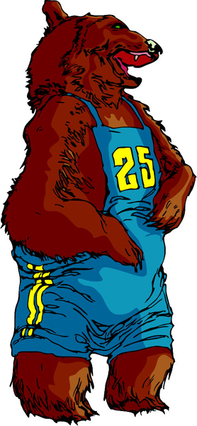 Grizzly bear mascot full color sports sticker. Personalize on line. MASCOTS_6C_03