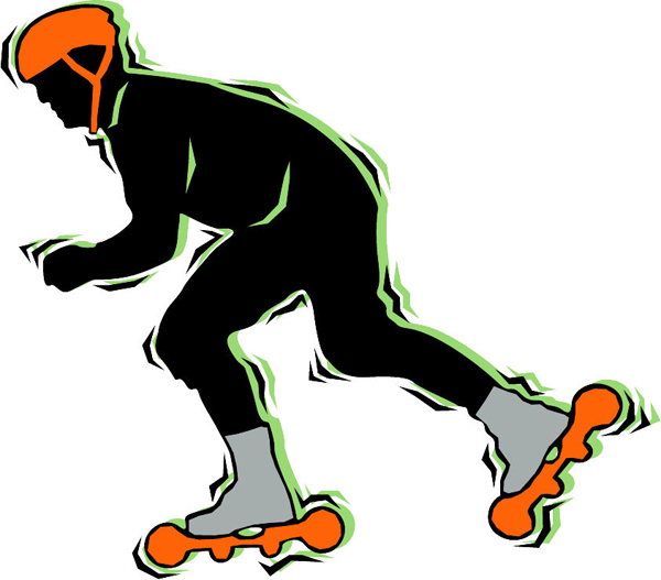 Rollerblades action skating decal. Make it yours. SKATING_4C_15