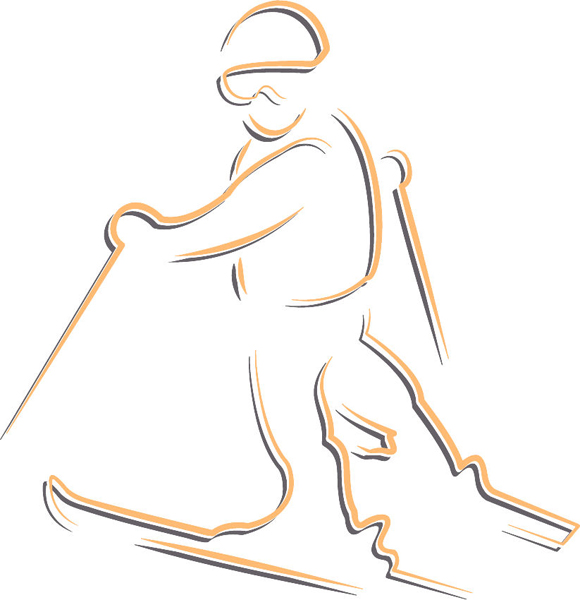 Skiing sports sticker. Make it personal. SKII_SNOWBOARD_2C_10