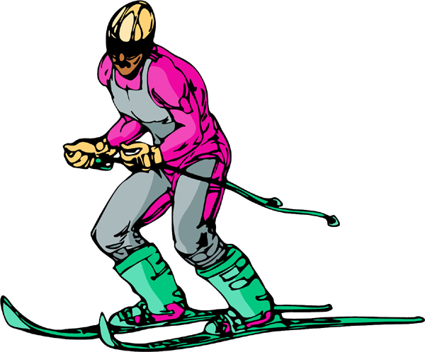 Skier action full color action sports sticker. Make it yours. SKI SNOWBOARD_6C_01