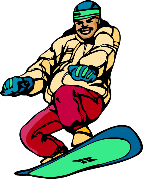 Snowboarding action full color sports sticker. Personalize on line. SKINOWBOARD_6C_17