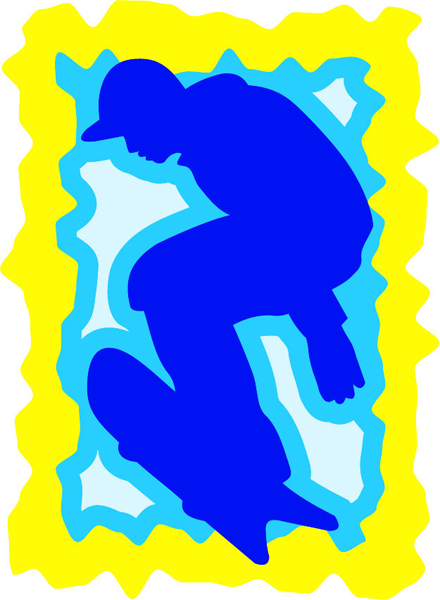 Snowboarding action full color sports sticker. Customize as you order. SKI_SNOWBOARD_3C_26