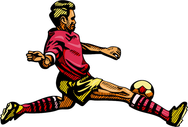Soccer player sports decal in full color. Personalize on line. SOCCER_4C_04