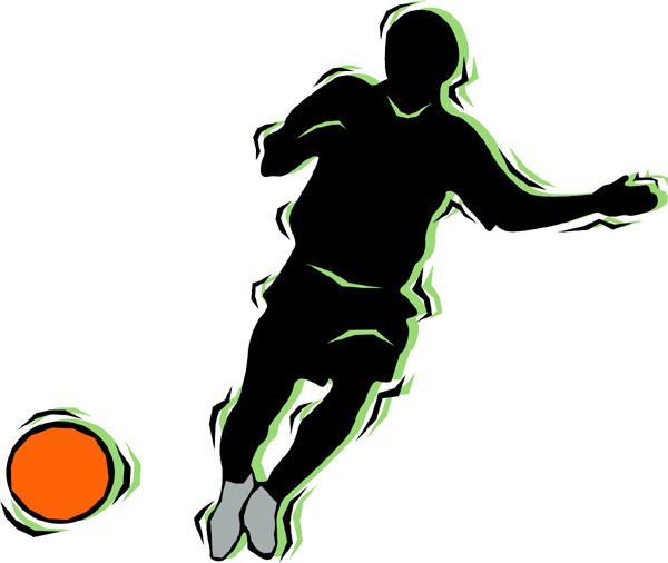 Soccer action sports decal. Customize on line. SOCCER_4C_13