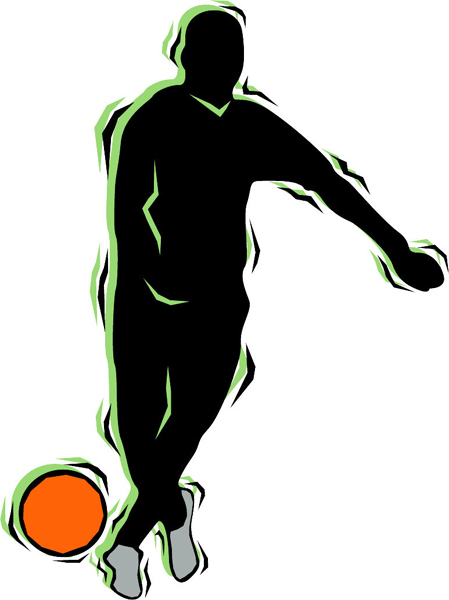 Soccer playing action color sports sticker. Personalize on line. SOCCER_4C_15