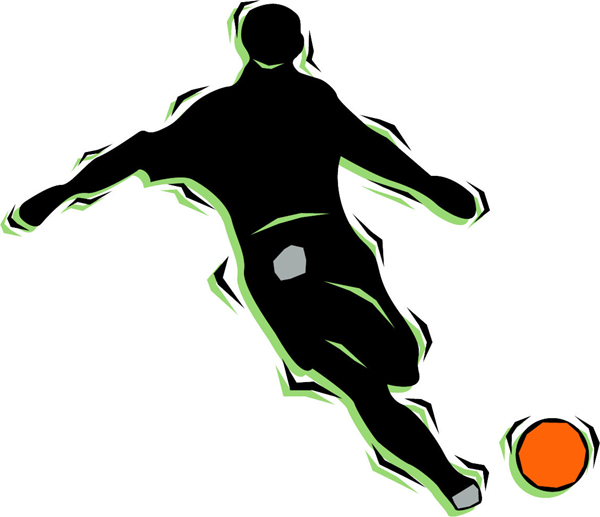 Soccer player action sports decal. Make it your own. SOCCER_4C_19