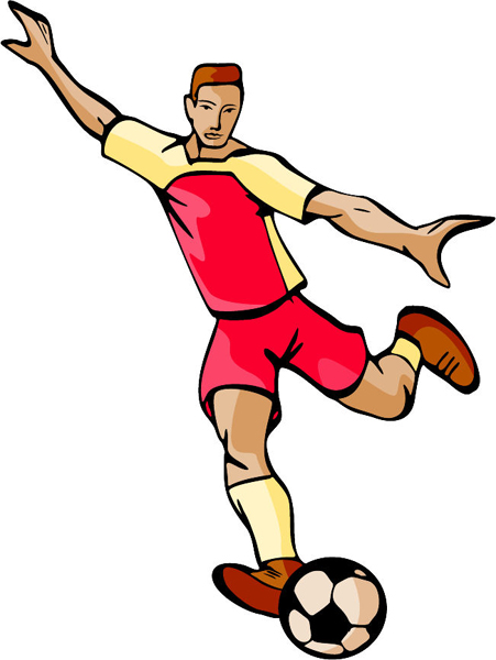 Soccer player full color sports sticker. Customize on line. SOCCER_4C_25