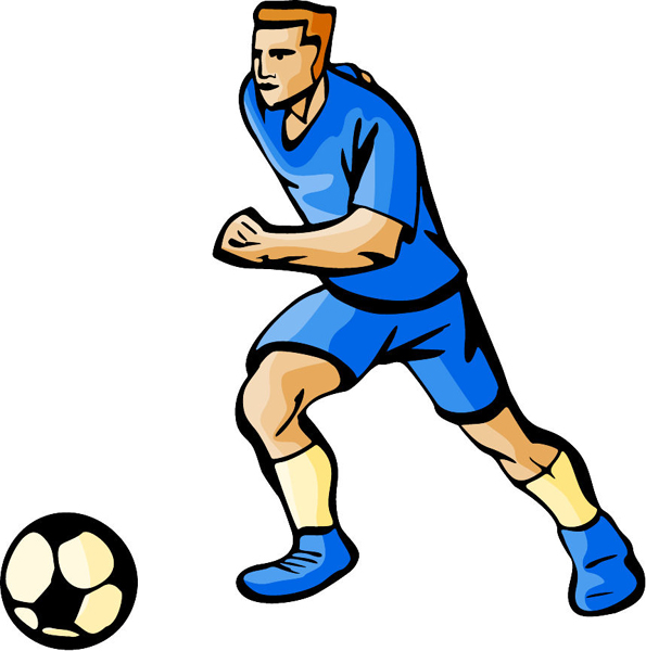 Soccer action color sports decal. Customize on line. SOCCER_4C_26