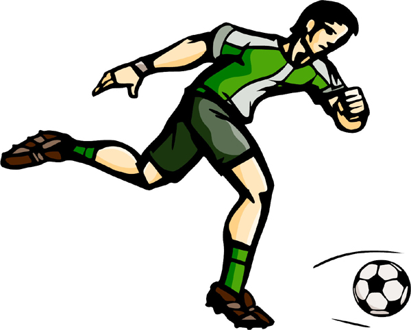 Soccer play full color sports sticker. Customize on line. SOCCER_5C_08