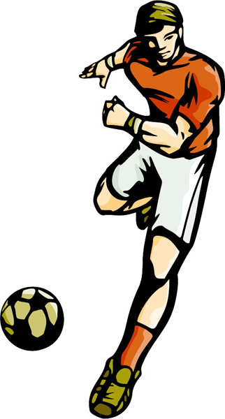 Soccer action full color sports sticker. Personalize on line. SOCCER_5C_27