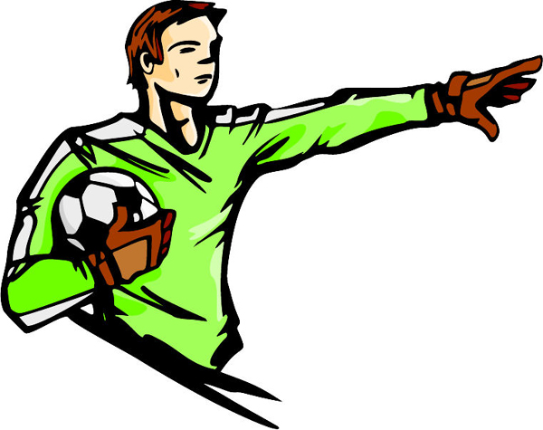 Soccer player with ball sports decal in full color. Customize on line. SOCCER_5C_29
