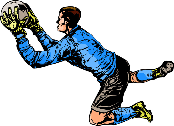 Soccer action full color sports sticker. Personalize on line. SOCCER_6C_02