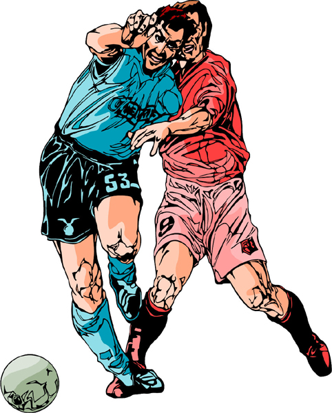 Soccer players full color sports decal. customize on line. SOCCER_6C_04