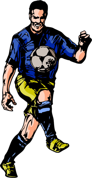 Soccer action player full color sports sticker. Make it personal! SOCCER_6C_10