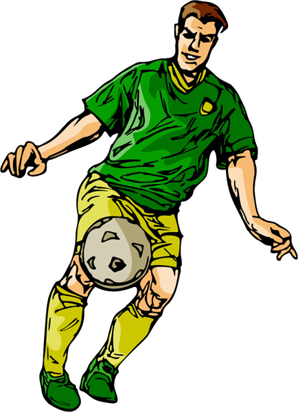 Soccer action sports sticker in color. Customize on line. SOCCER_6C_14
