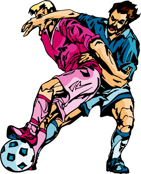 Soccer action color sports decal. Customize as you order. SOCCER_6C_17