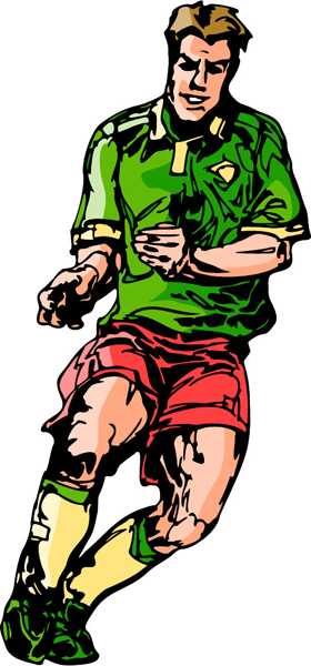 Soccer player full color sports sticker. Customize on line. SOCCER_6C_21