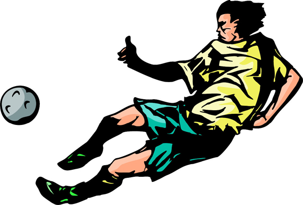 Soccer action player full color sports decal. Customize on line. SOCCER_6C_23