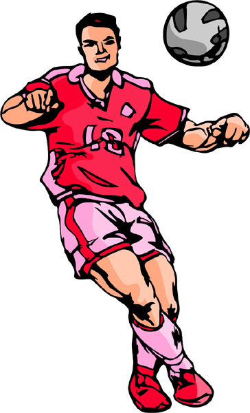 Soccer player action sticker in full color. Customize on line. SOCCER_6C_24
