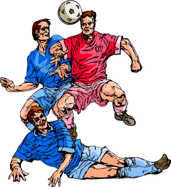 Two soccer players action full color sports decal. Make it your own. SOCCER_6C_27
