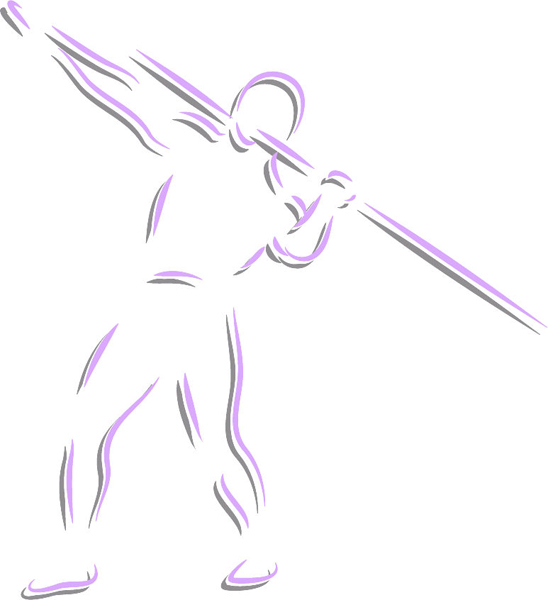 Javelin thrower color sports sticker. Make it personal. TRACK_FIELD_2C_13