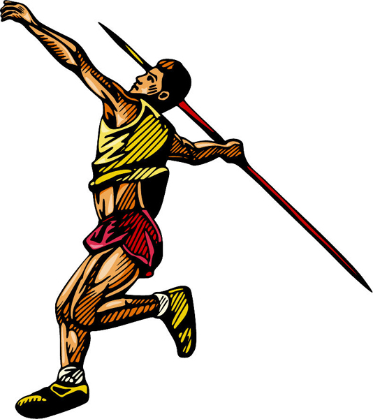 Javelin throw full color action sports decal. Customize as you order. TRACK_FIELD_4C_09