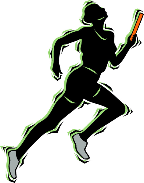 Lady baton runner full color action sports decal. Customize on line. TRACK_FIELD_4C_16